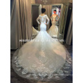 China factory OEM wedding dress with blue sash white velvet wedding dresses